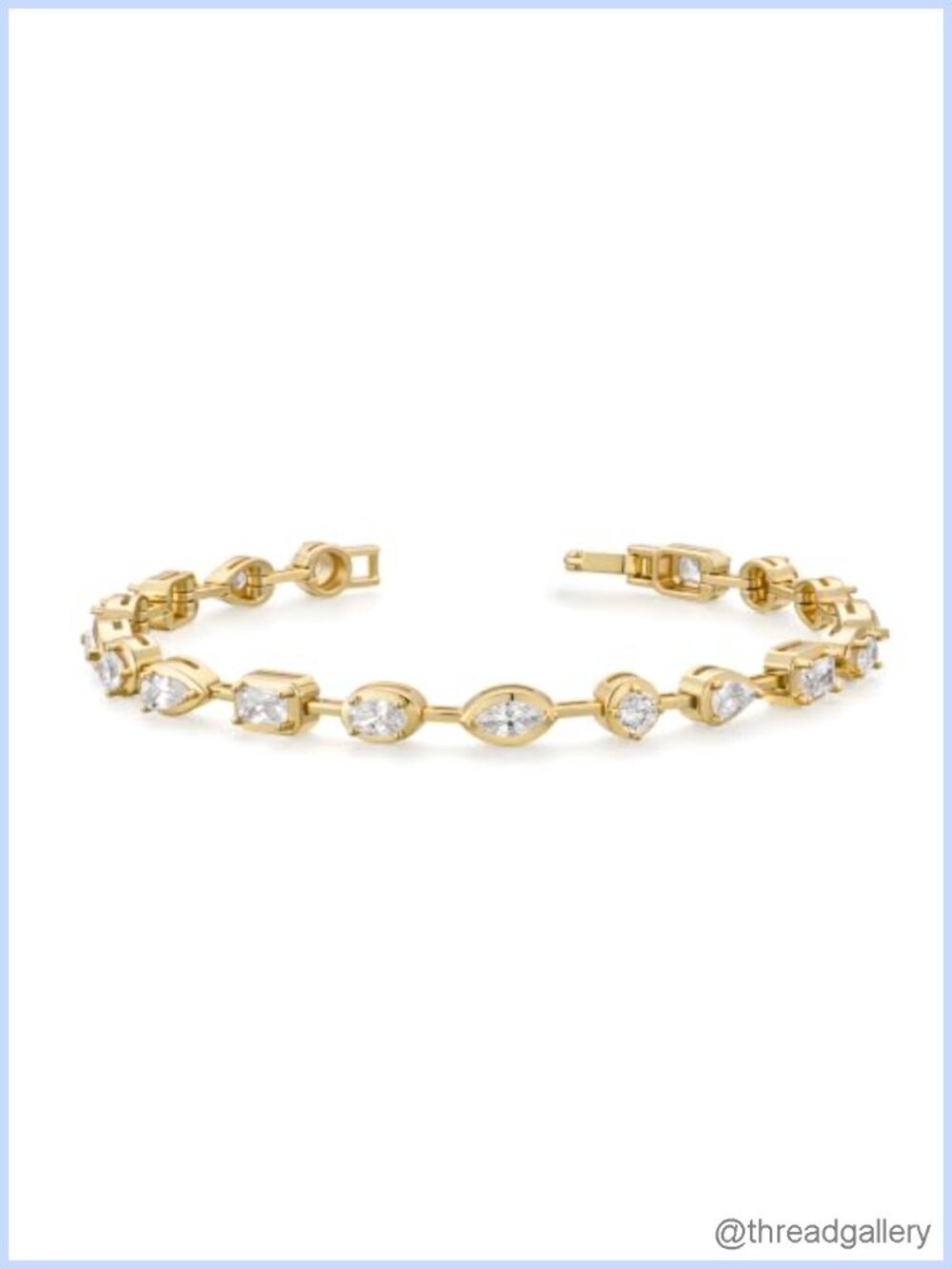 14K Gold Plated Bezel Set CZ Tennis Bracelet